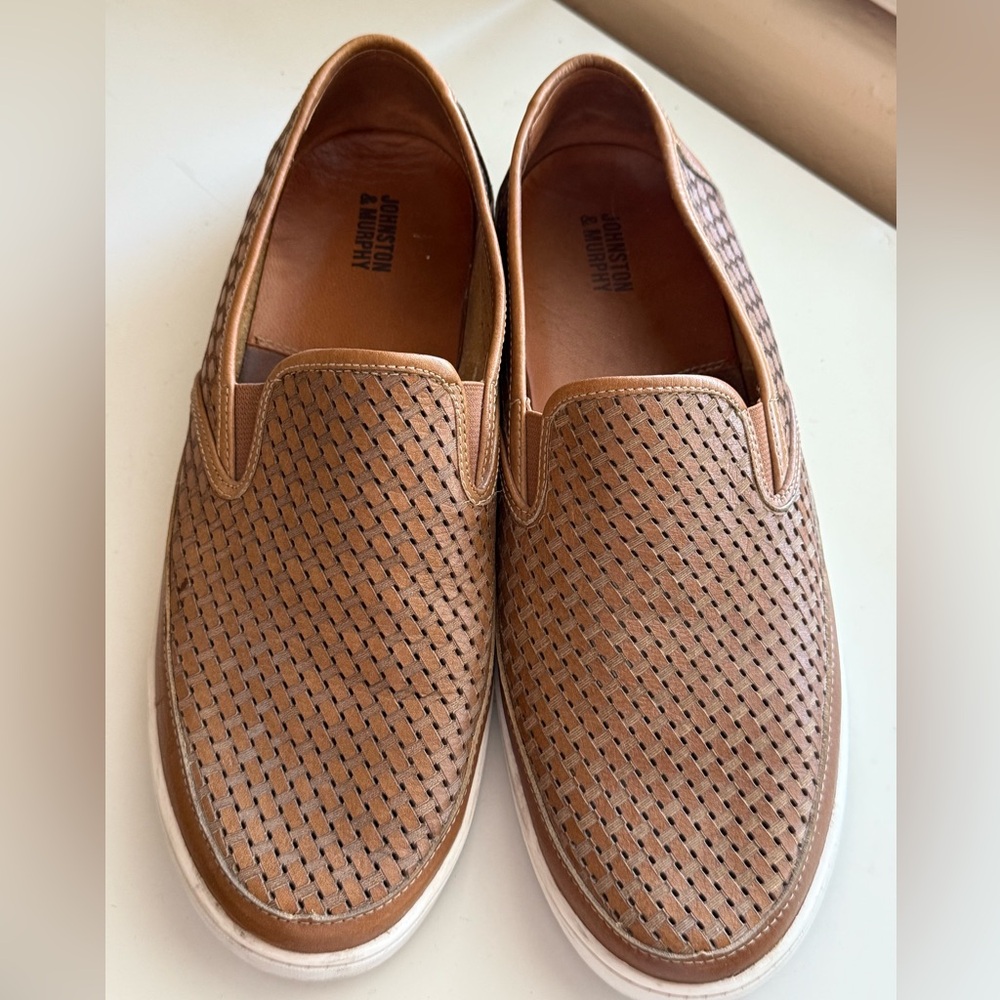 Johnson & Murphy Brown Perforated Slip-On Loafers